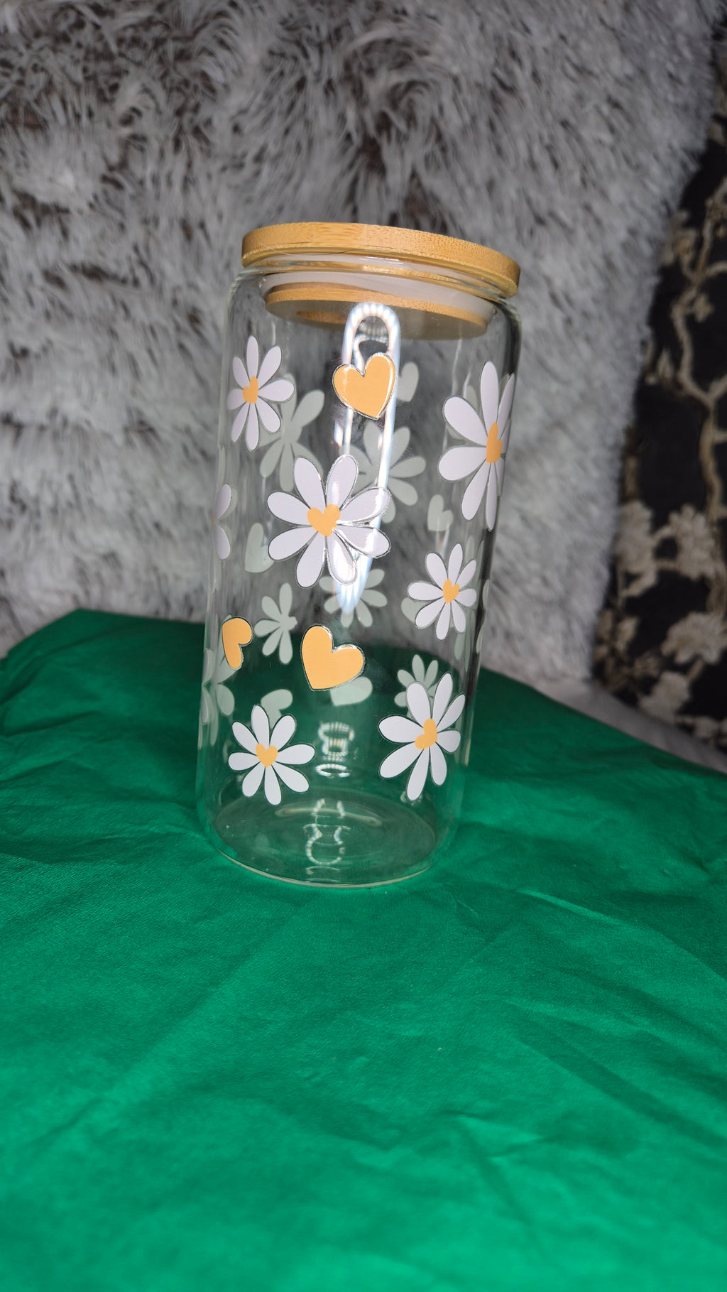 Elegant Glass Bottle with Floral Design