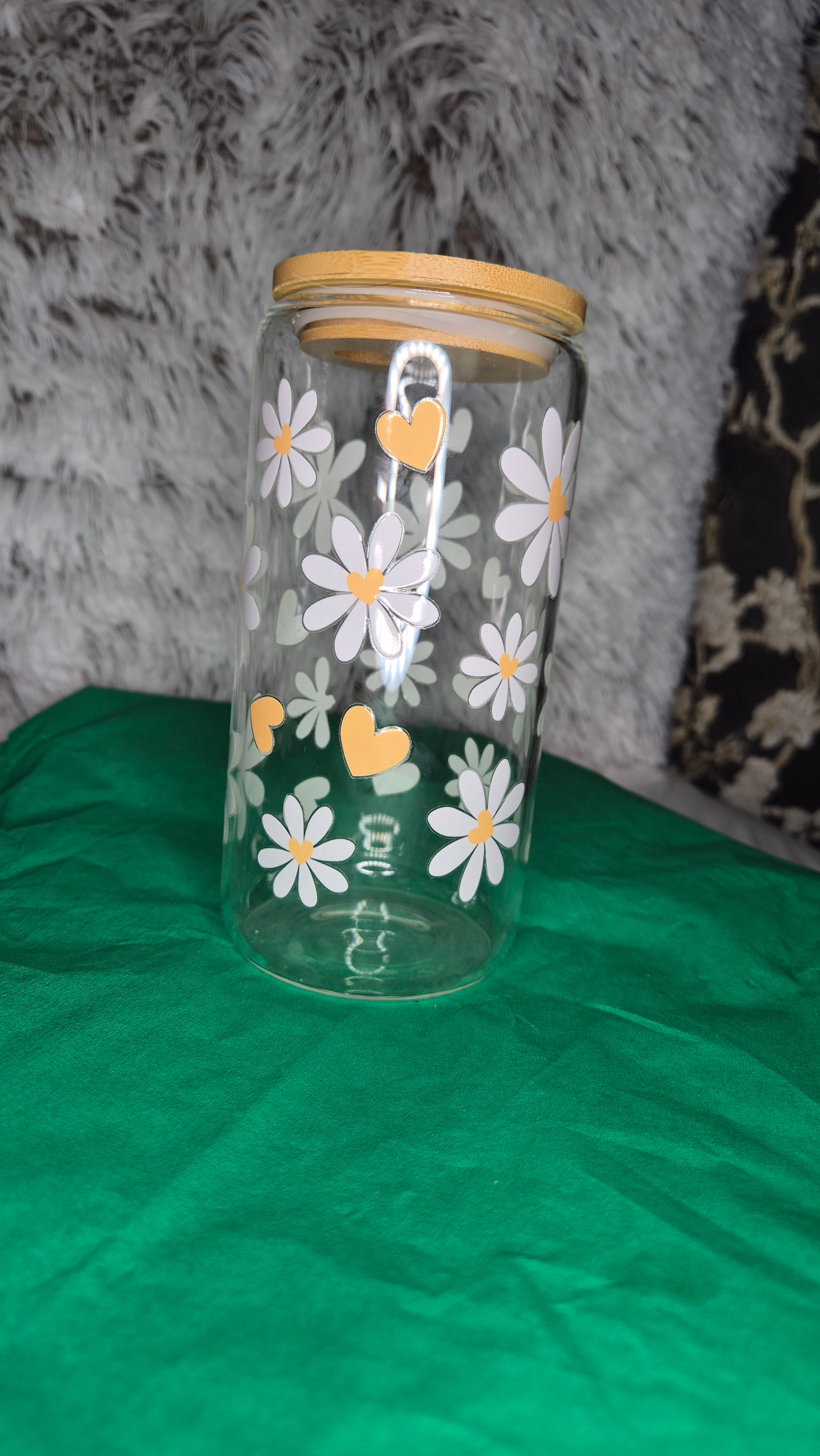 Elegant Glass Bottle with Floral Design