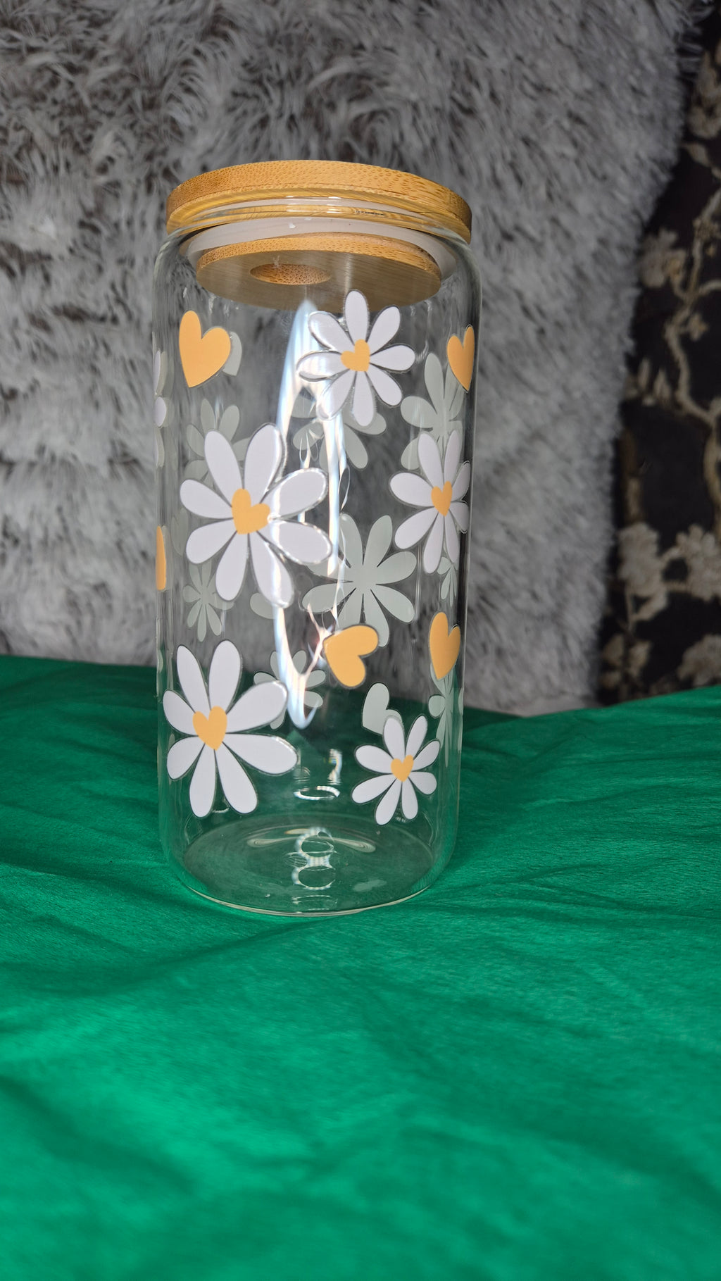 Elegant Glass Bottle with Floral Design