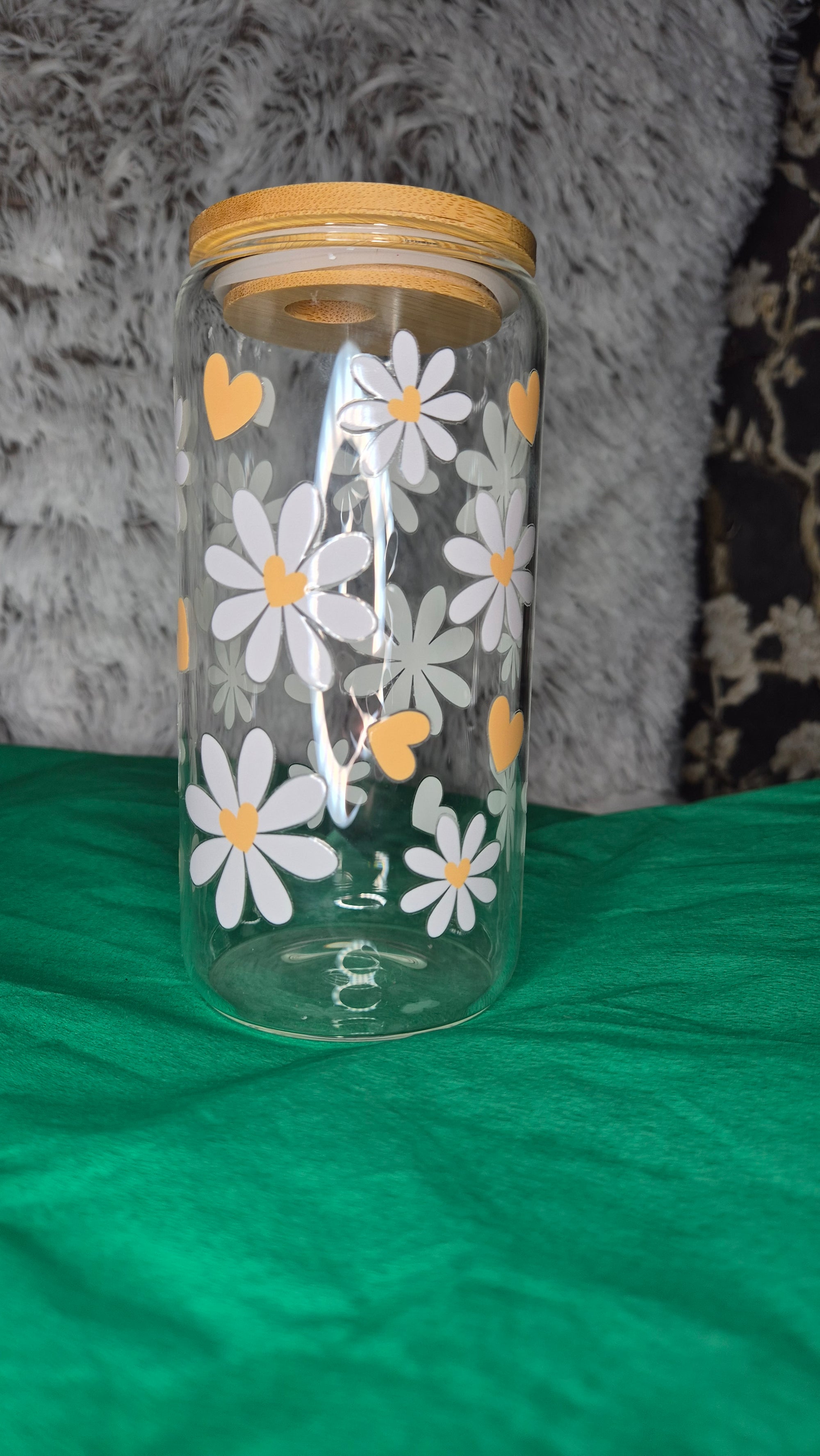 Elegant Glass Bottle with Floral Design