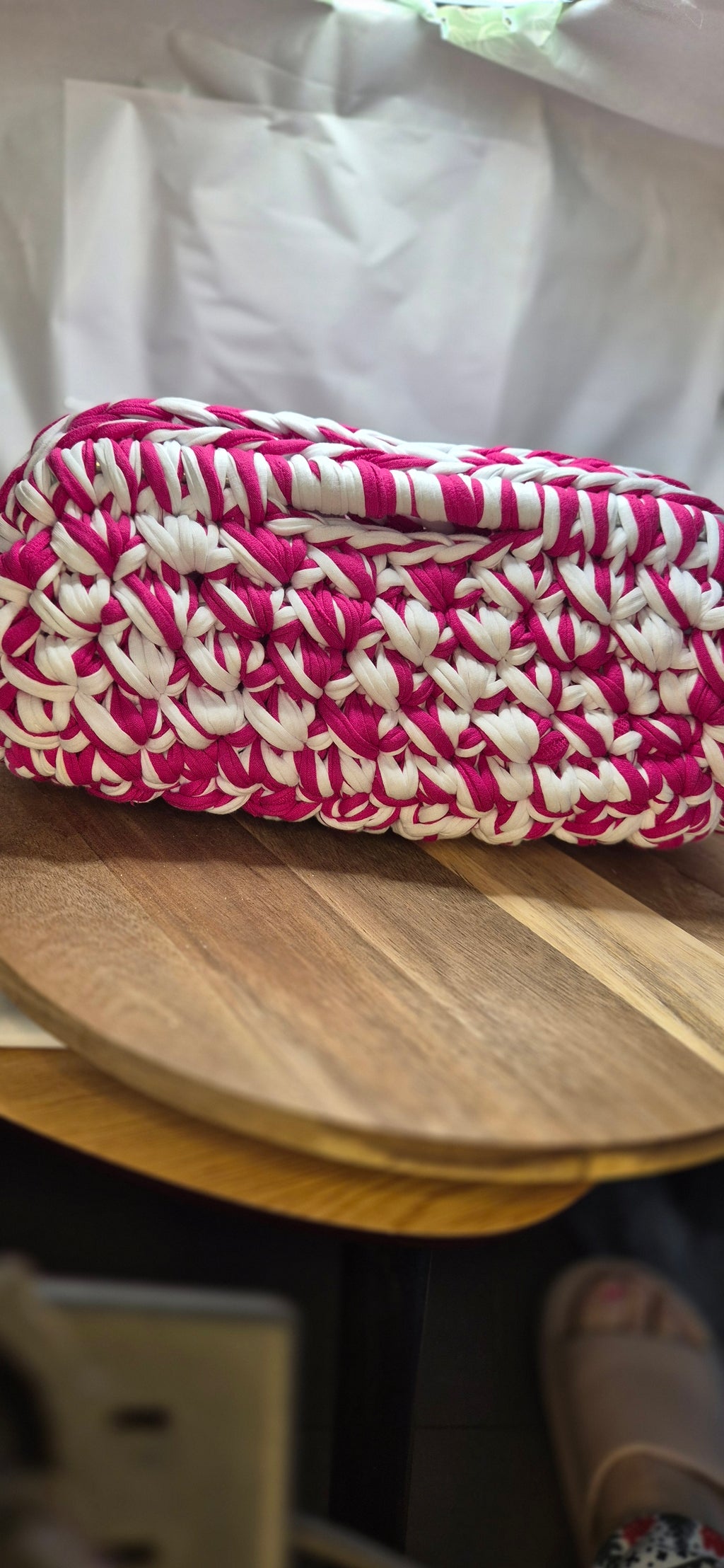 The Flamingo Tote: Vibrant Two-Tone Crochet Bag