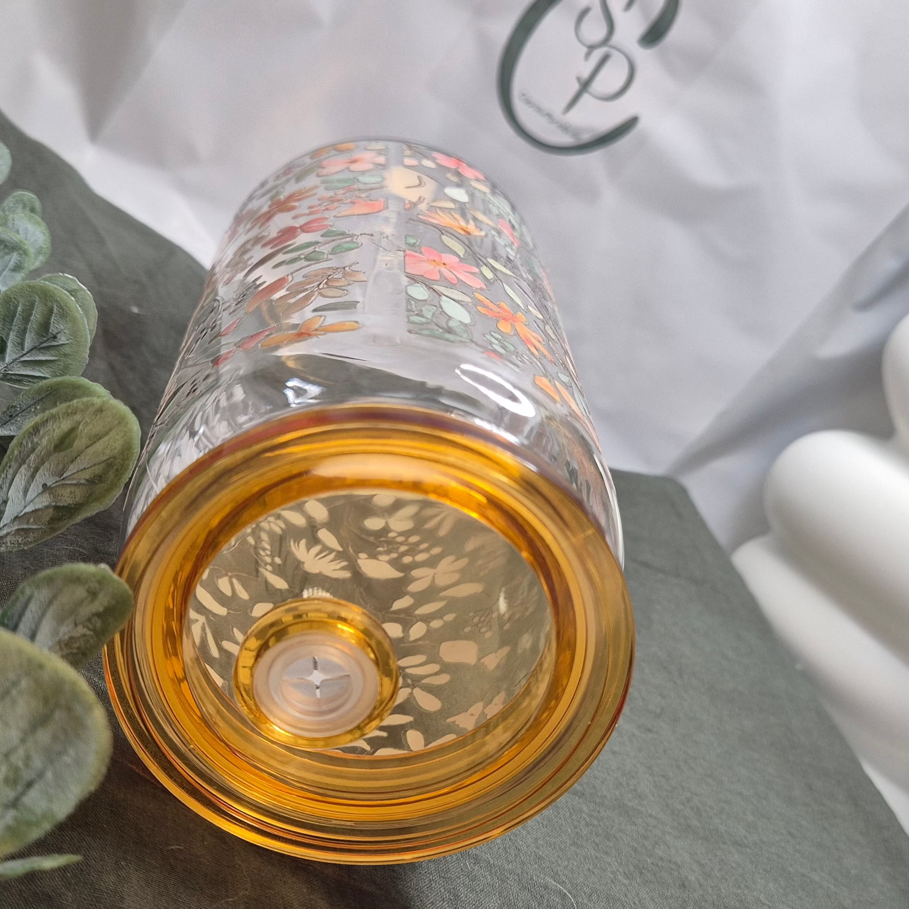 The Autumn Bloom Glass Tumbler (400ml)