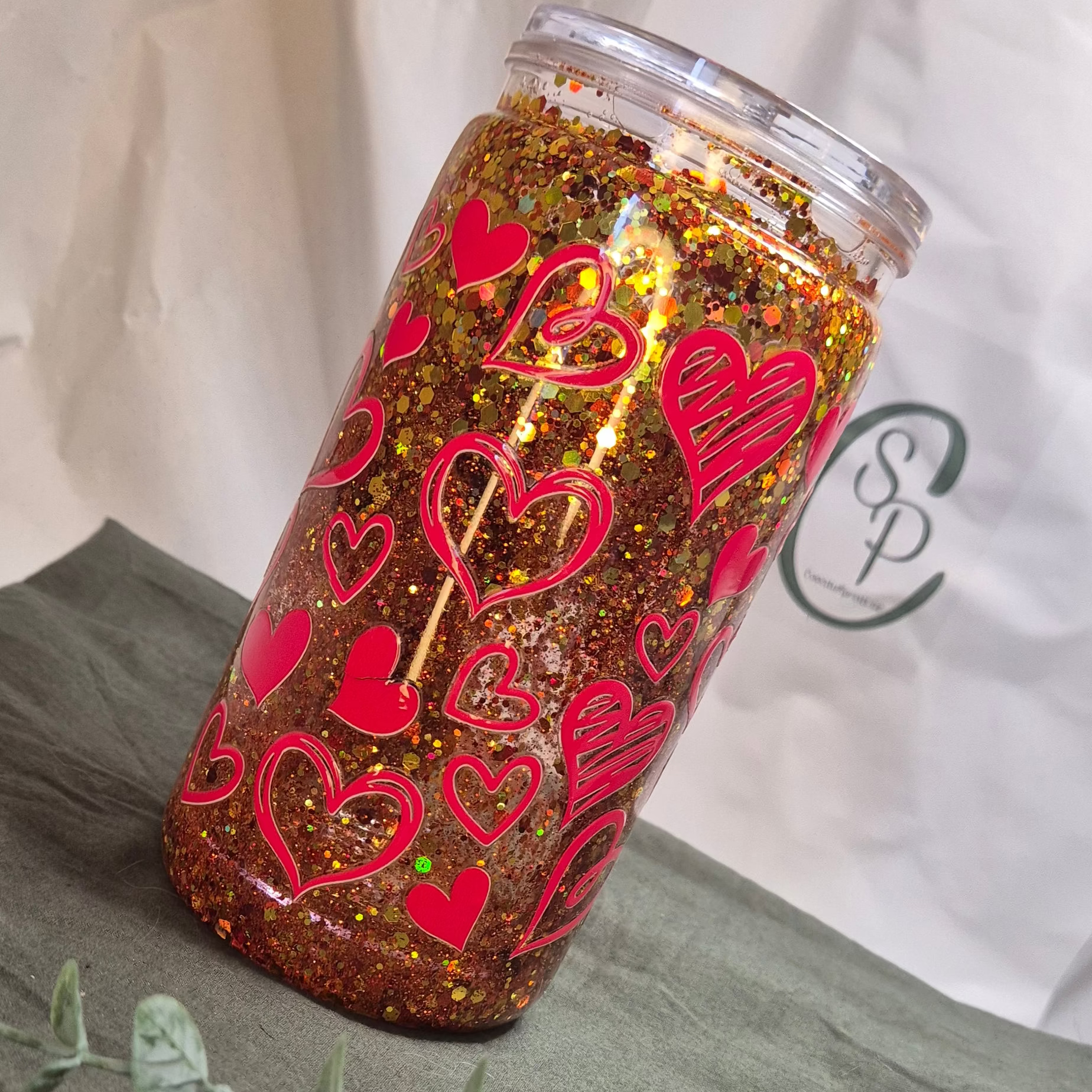 The Heartbeat Glitter Tumbler (400ml)