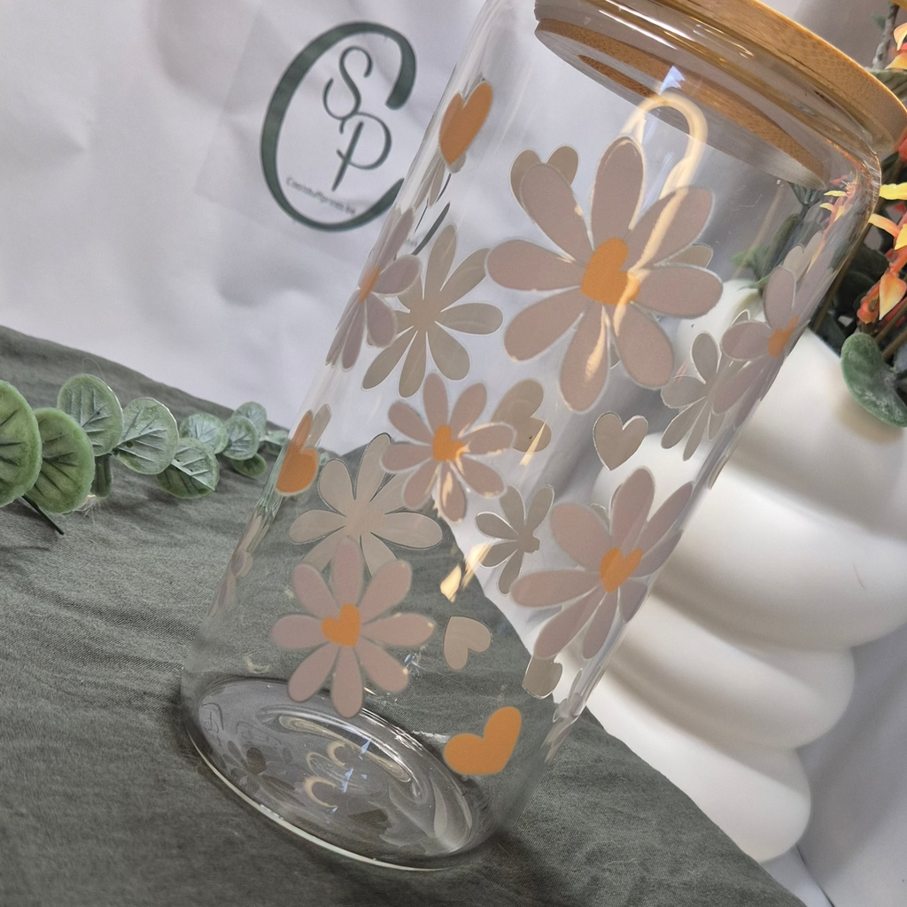Pastel Daisy Glass Tumbler (400ml)