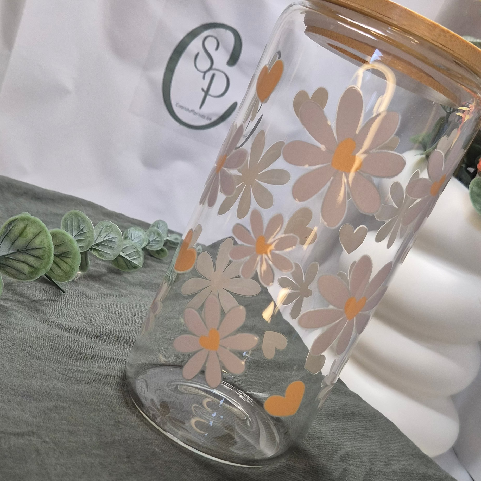 Pastel Daisy Glass Tumbler (400ml)