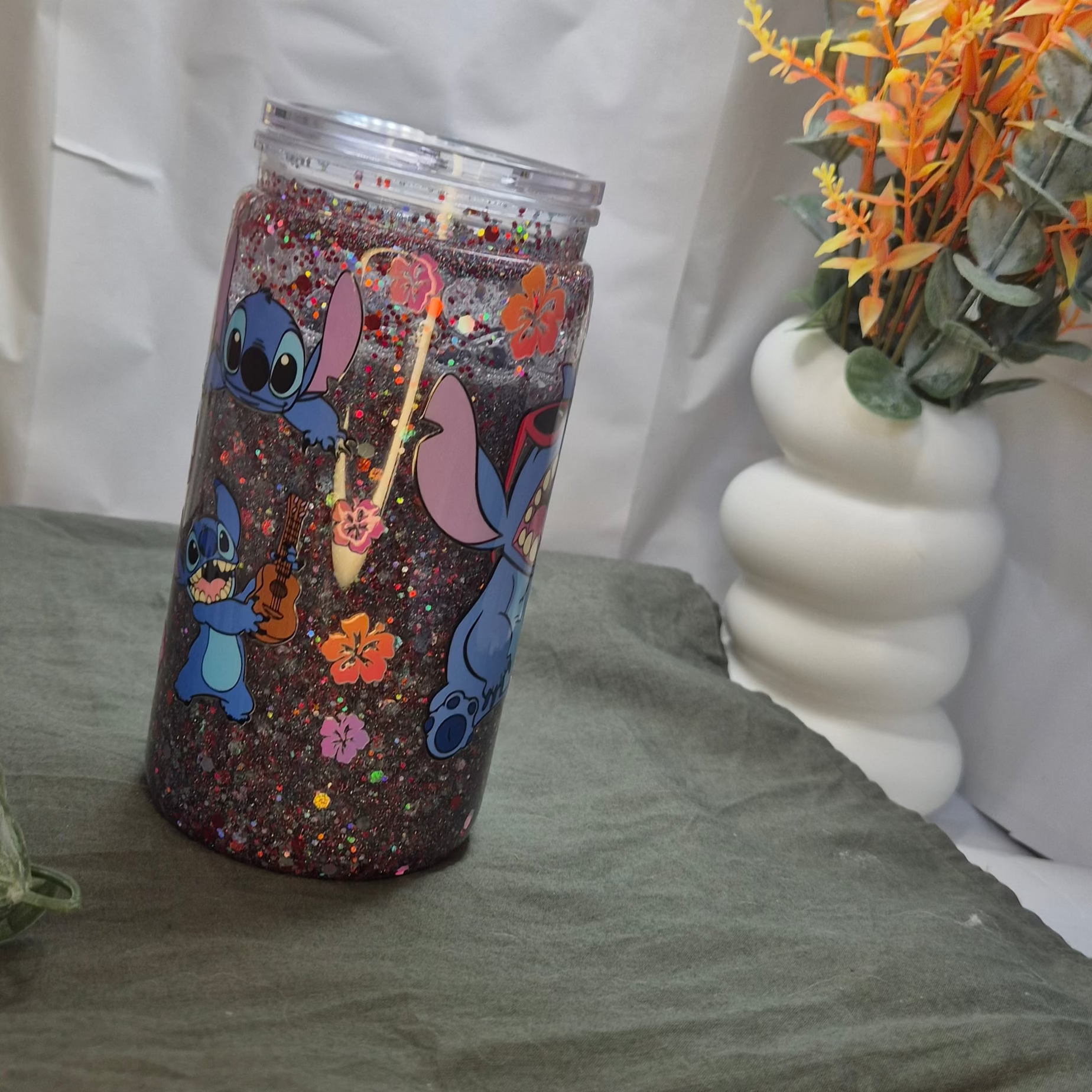 Stitch Glitter Tumbler (400ml)