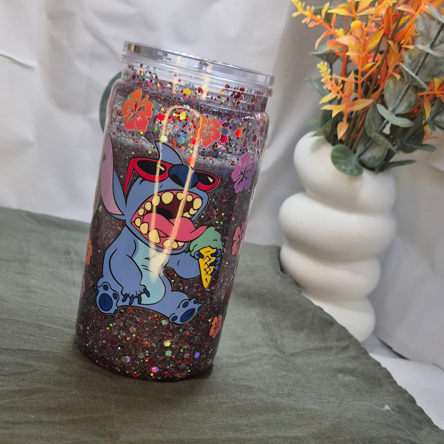 Stitch Glitter Tumbler (400ml)