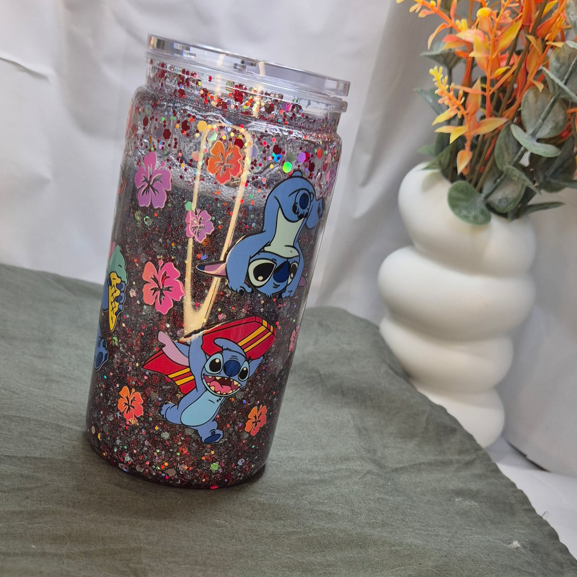 Stitch Glitter Tumbler (400ml)