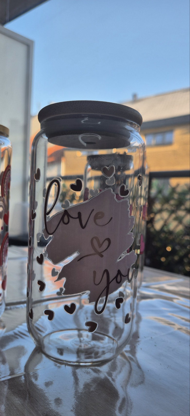 Glass bottle love you