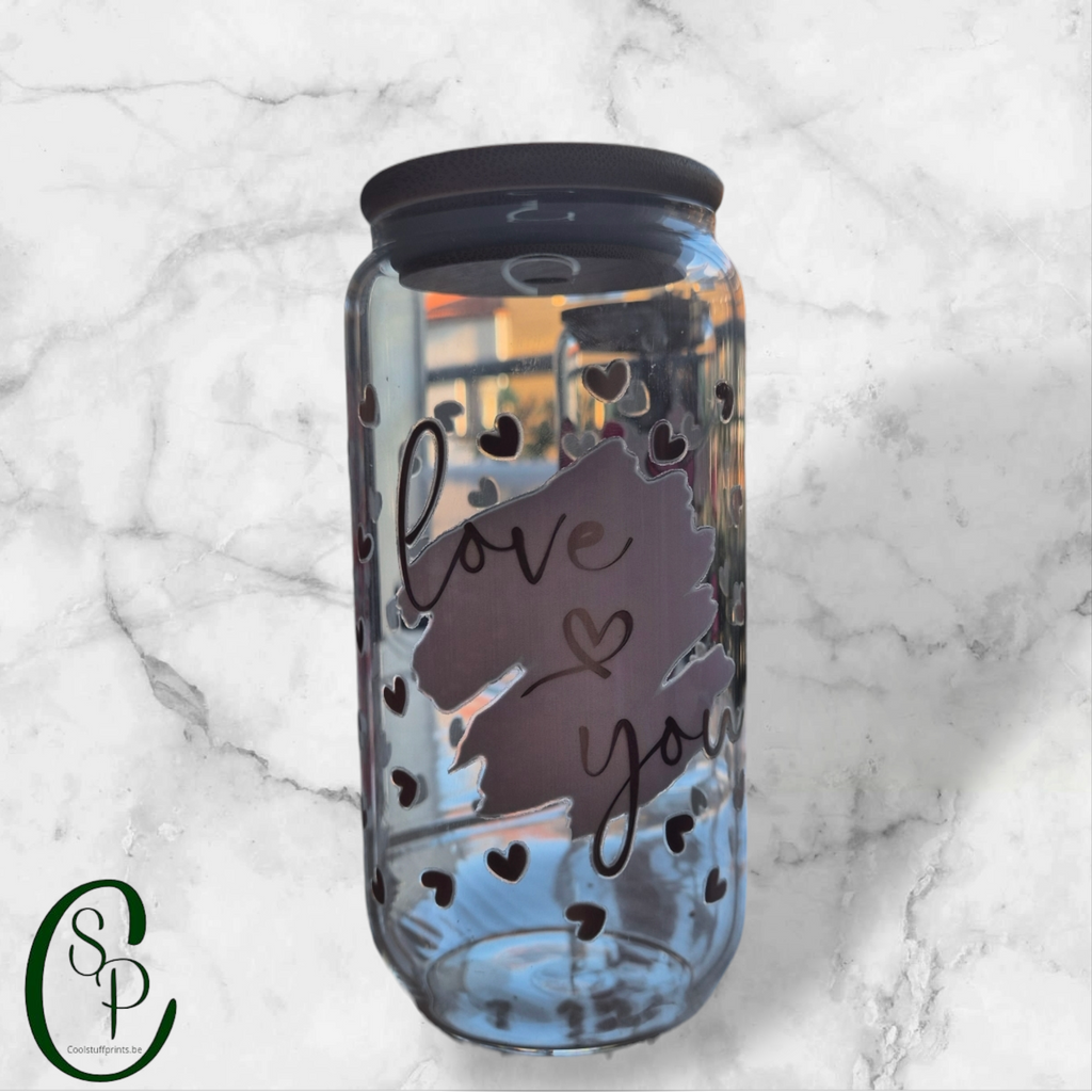 Glass bottle love you