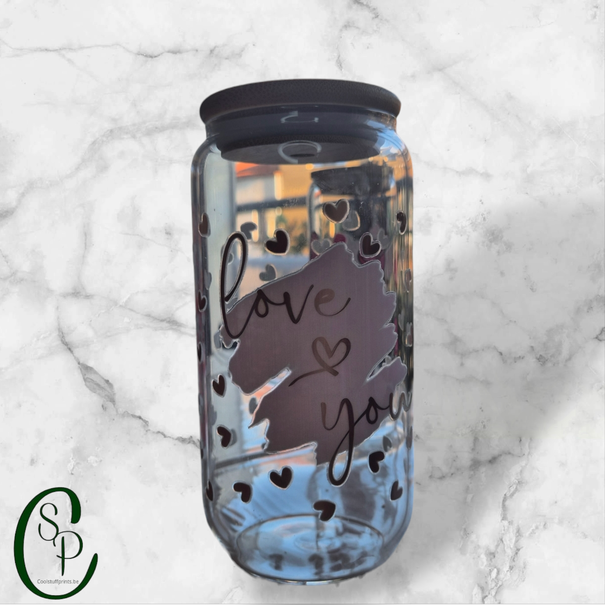 Glass bottle love you