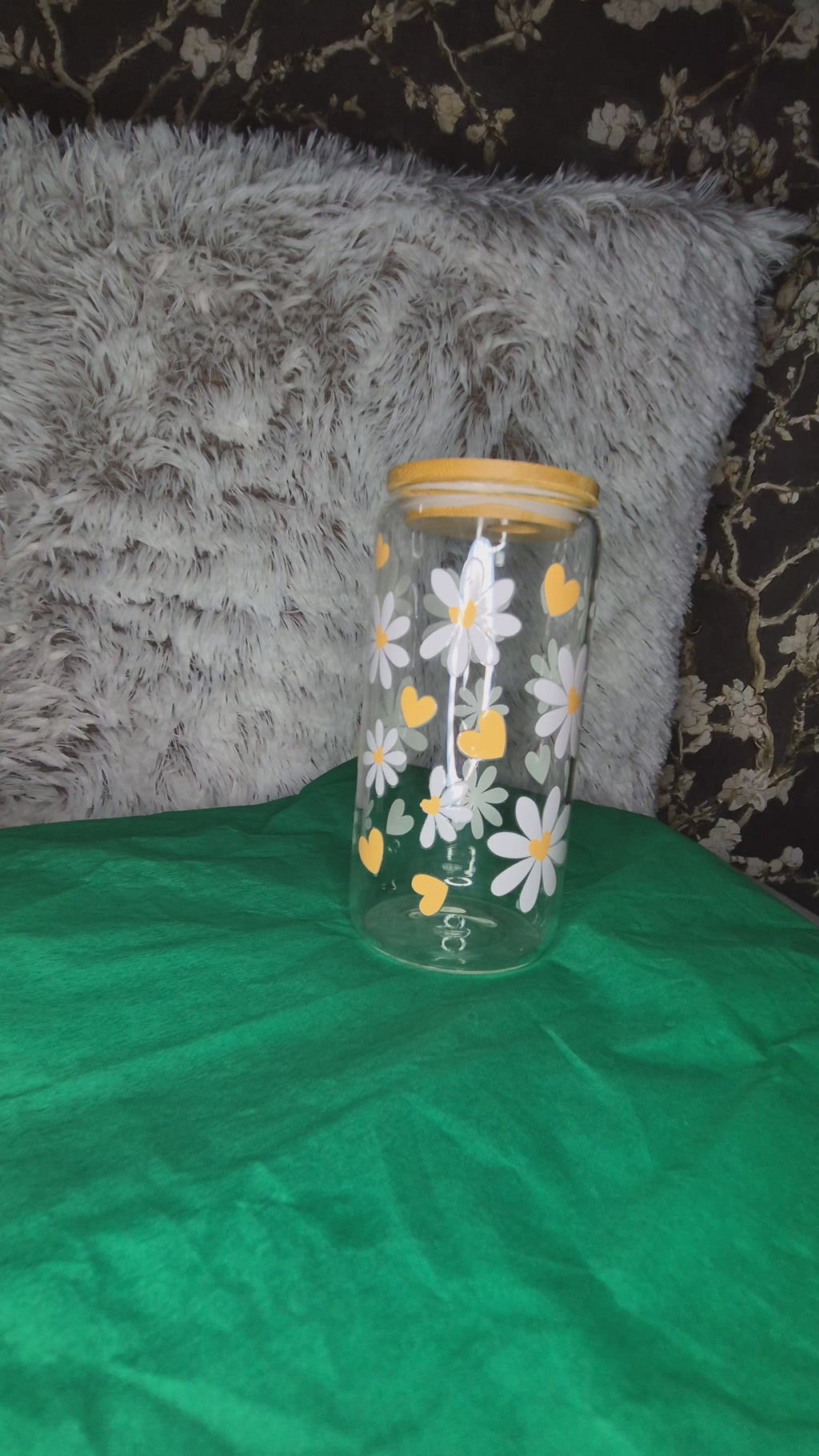 Elegant Glass Bottle with Floral Design