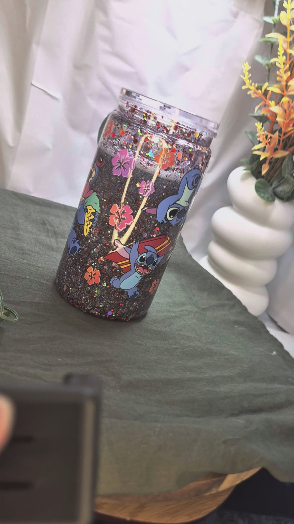 Stitch Glitter Tumbler (400ml)