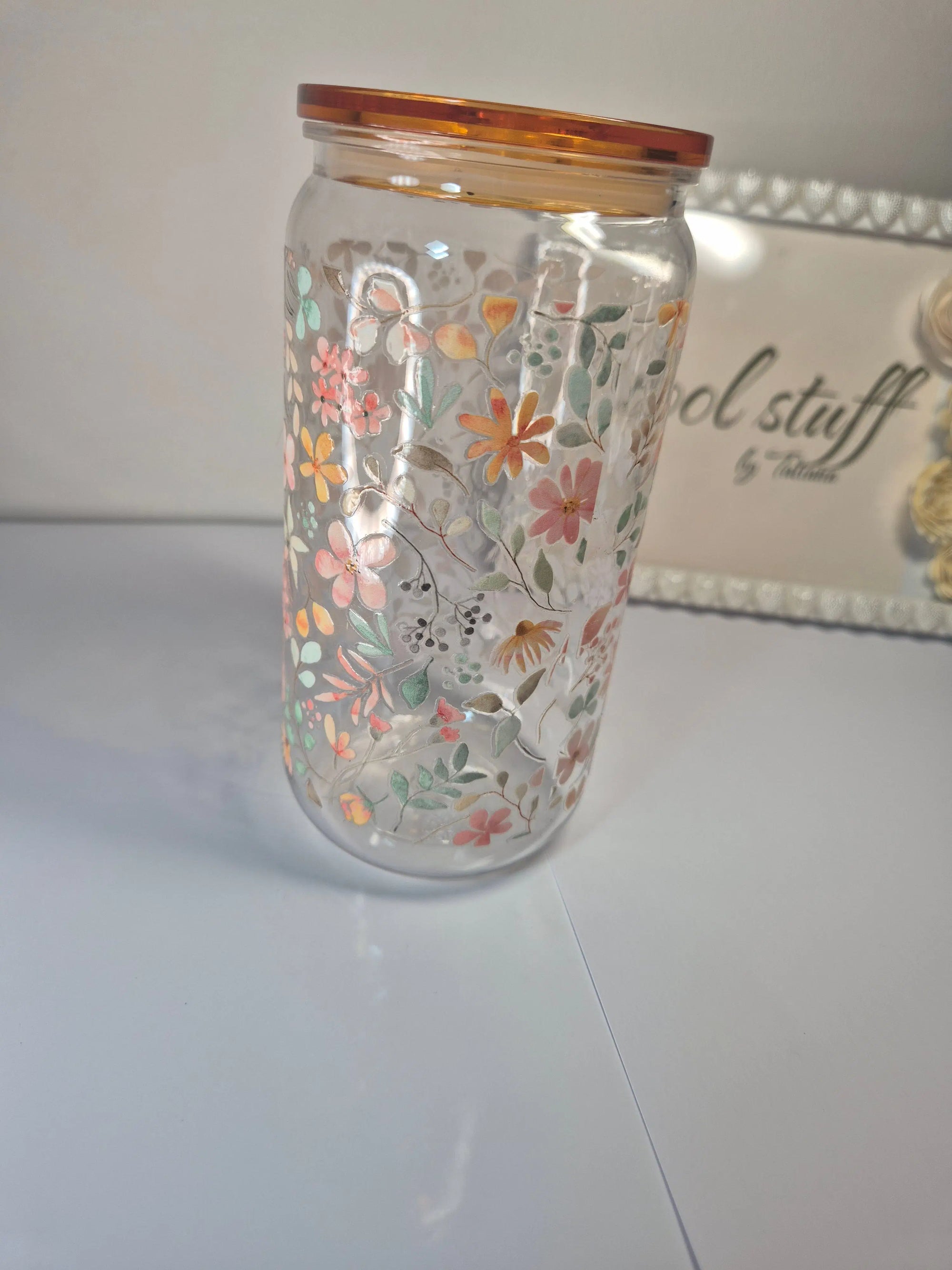 The Autumn Bloom Glass Tumbler (400ml)
