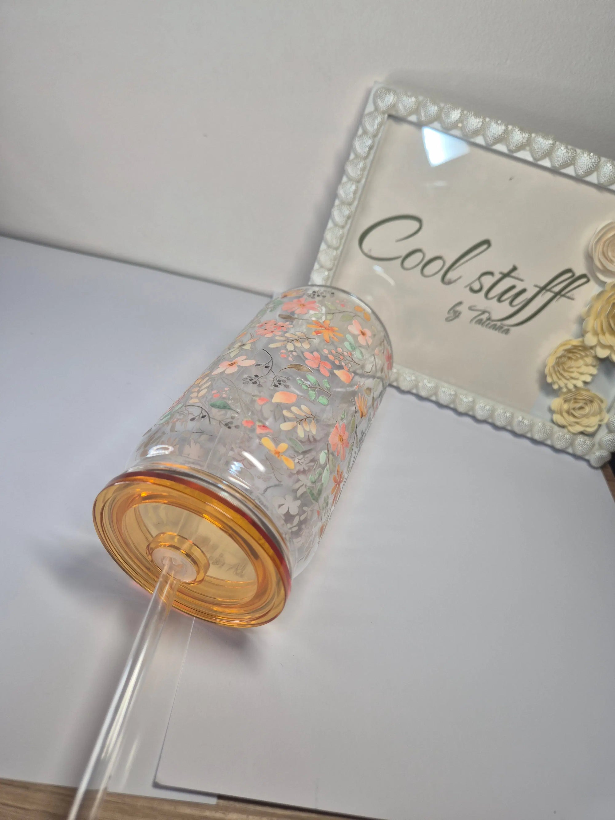 The Autumn Bloom Glass Tumbler (400ml)