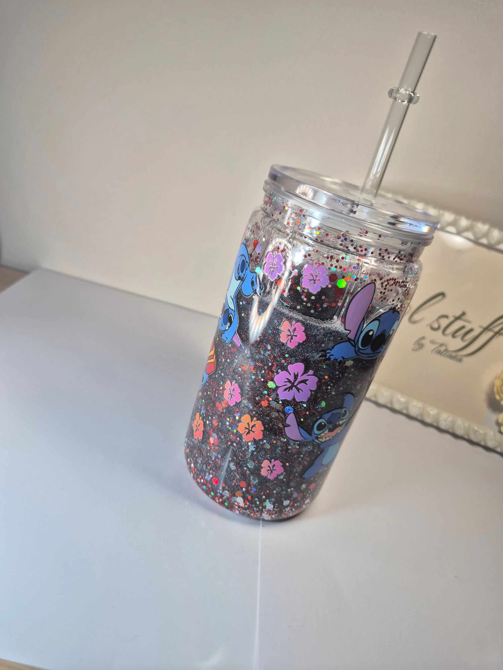 Stitch Glitter Tumbler (400ml)