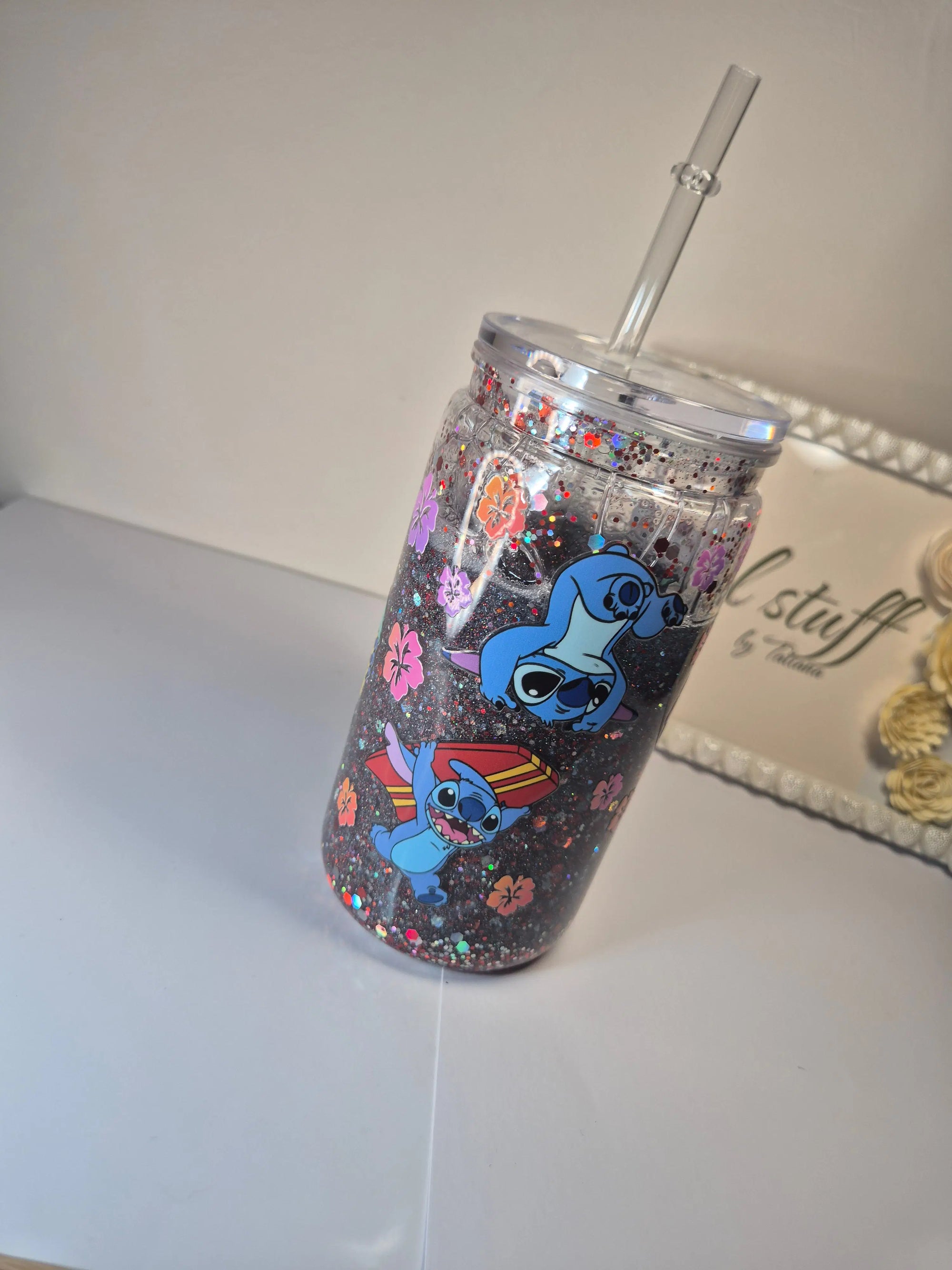 Stitch Glitter Tumbler (400ml)