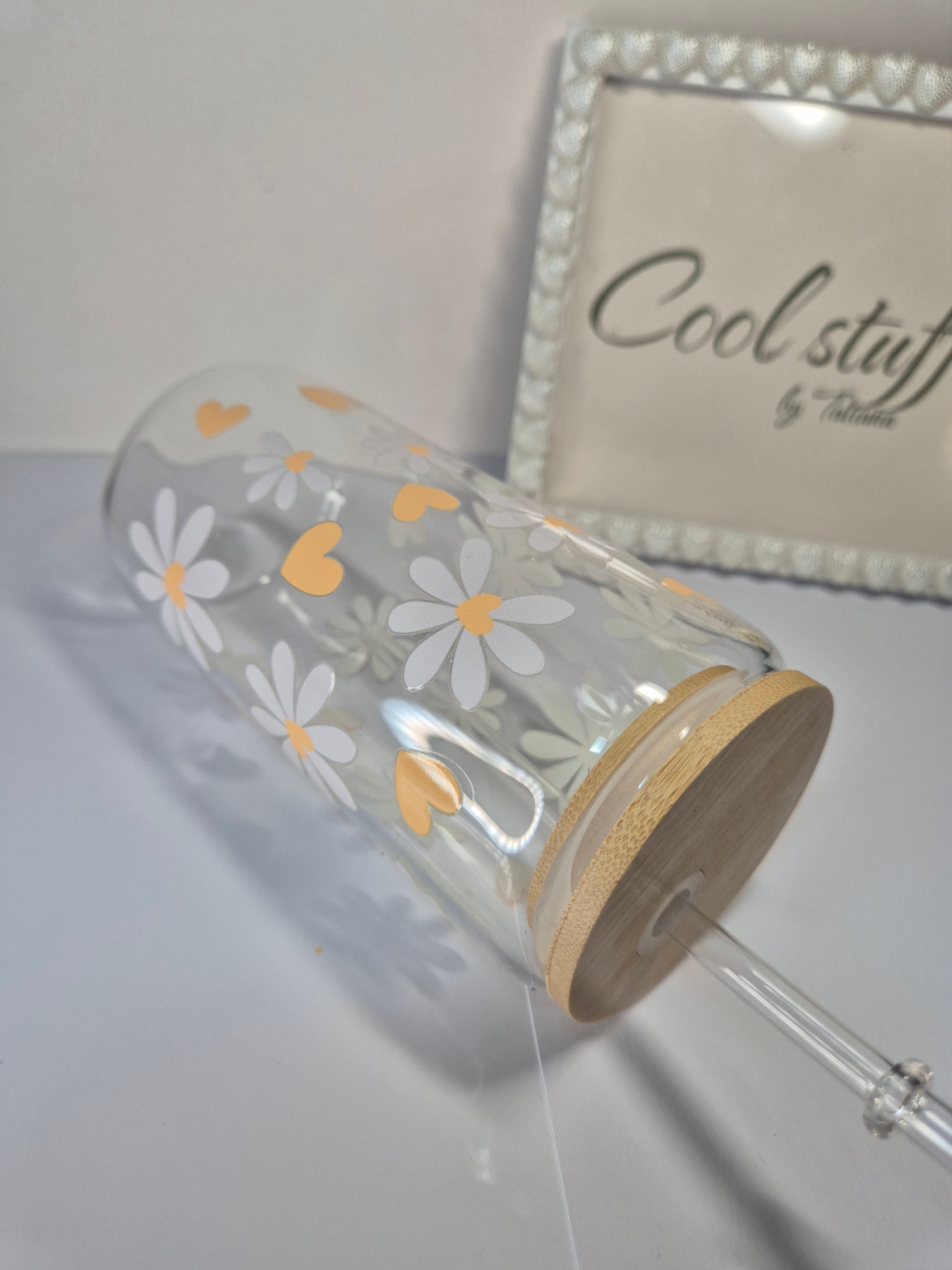 Aesthetic Pastel Daisy Glass Cup 400ml