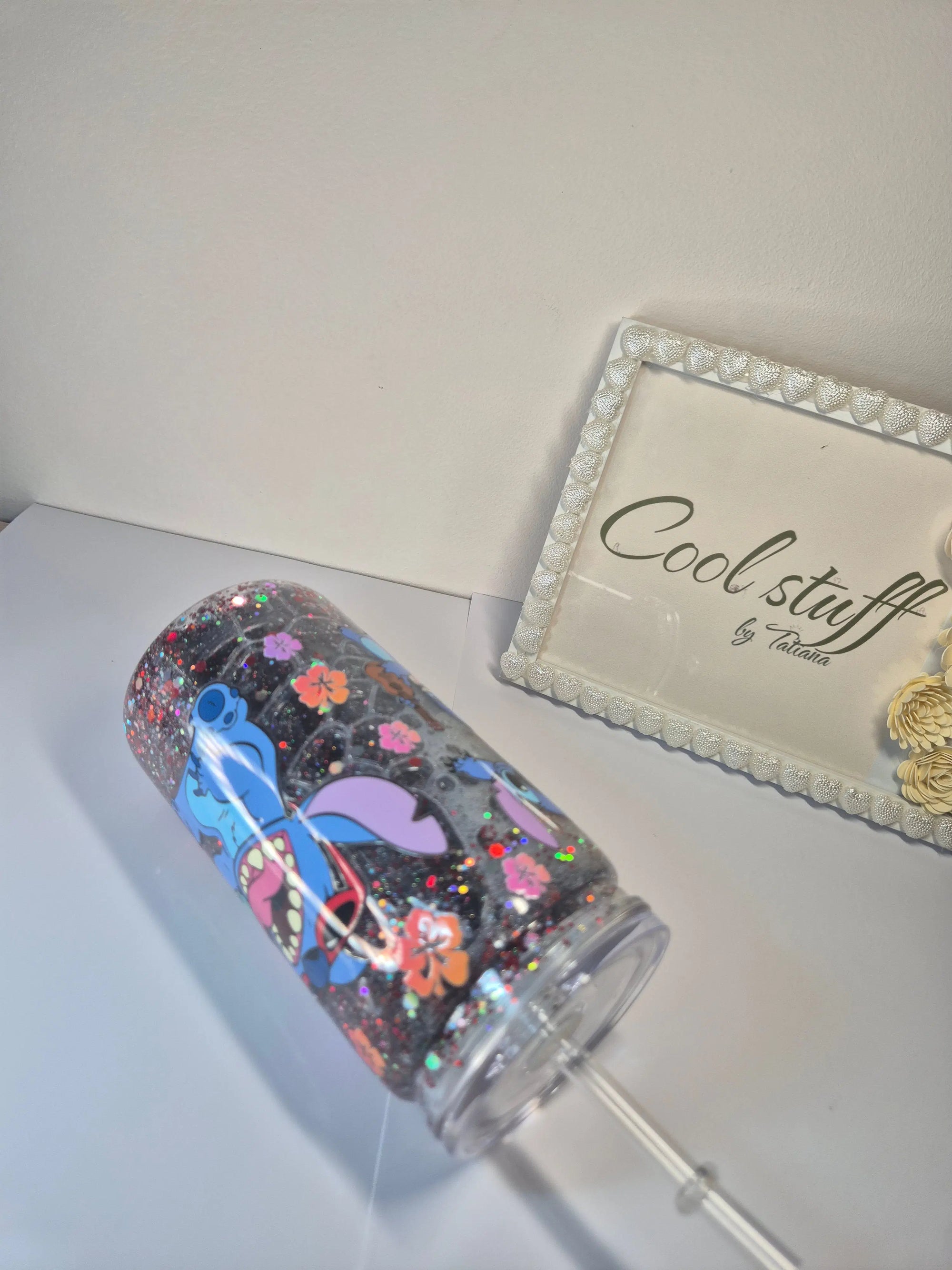 Stitch Glitter Tumbler (400ml)