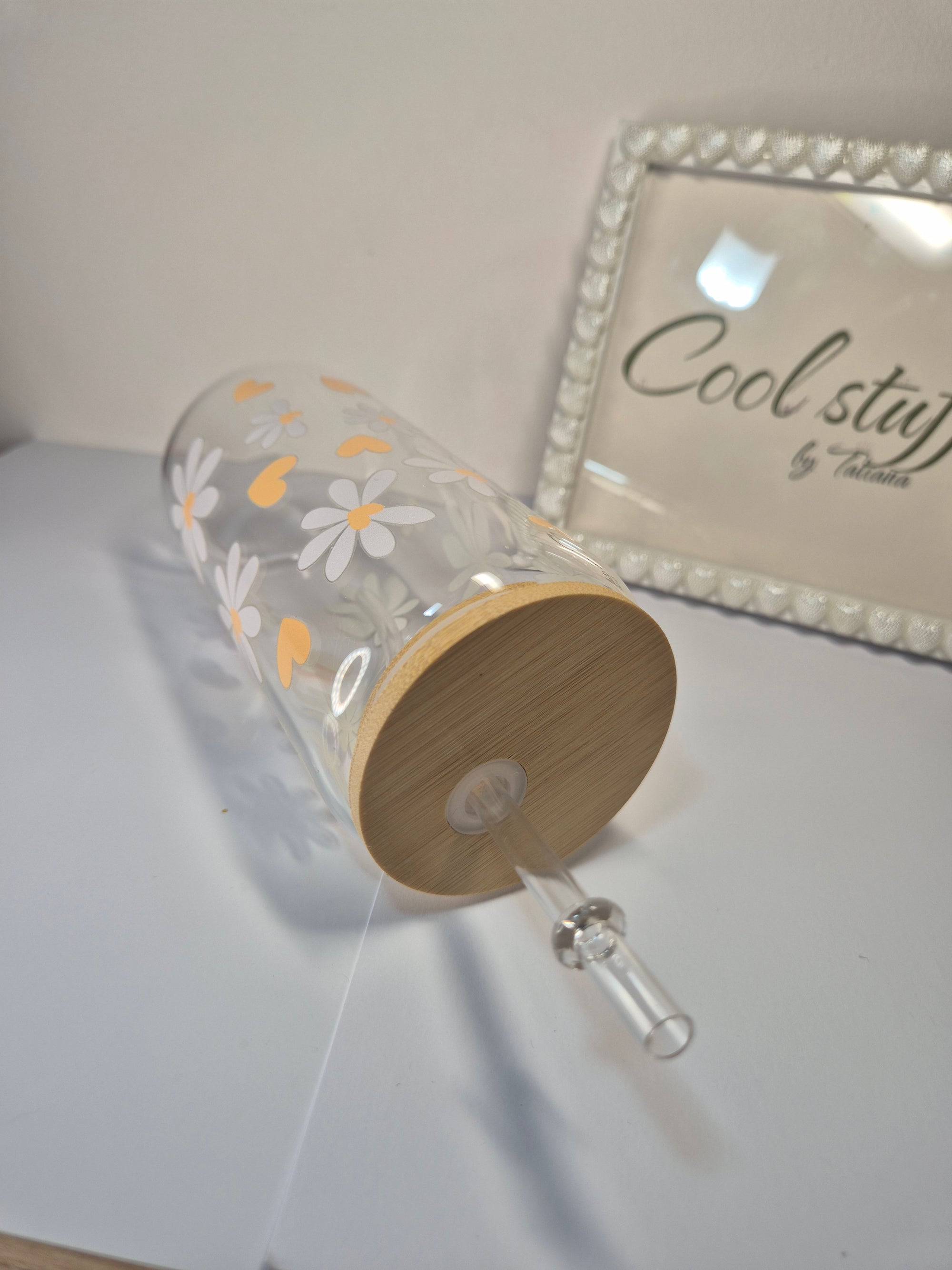 Aesthetic Pastel Daisy Glass Cup 400ml