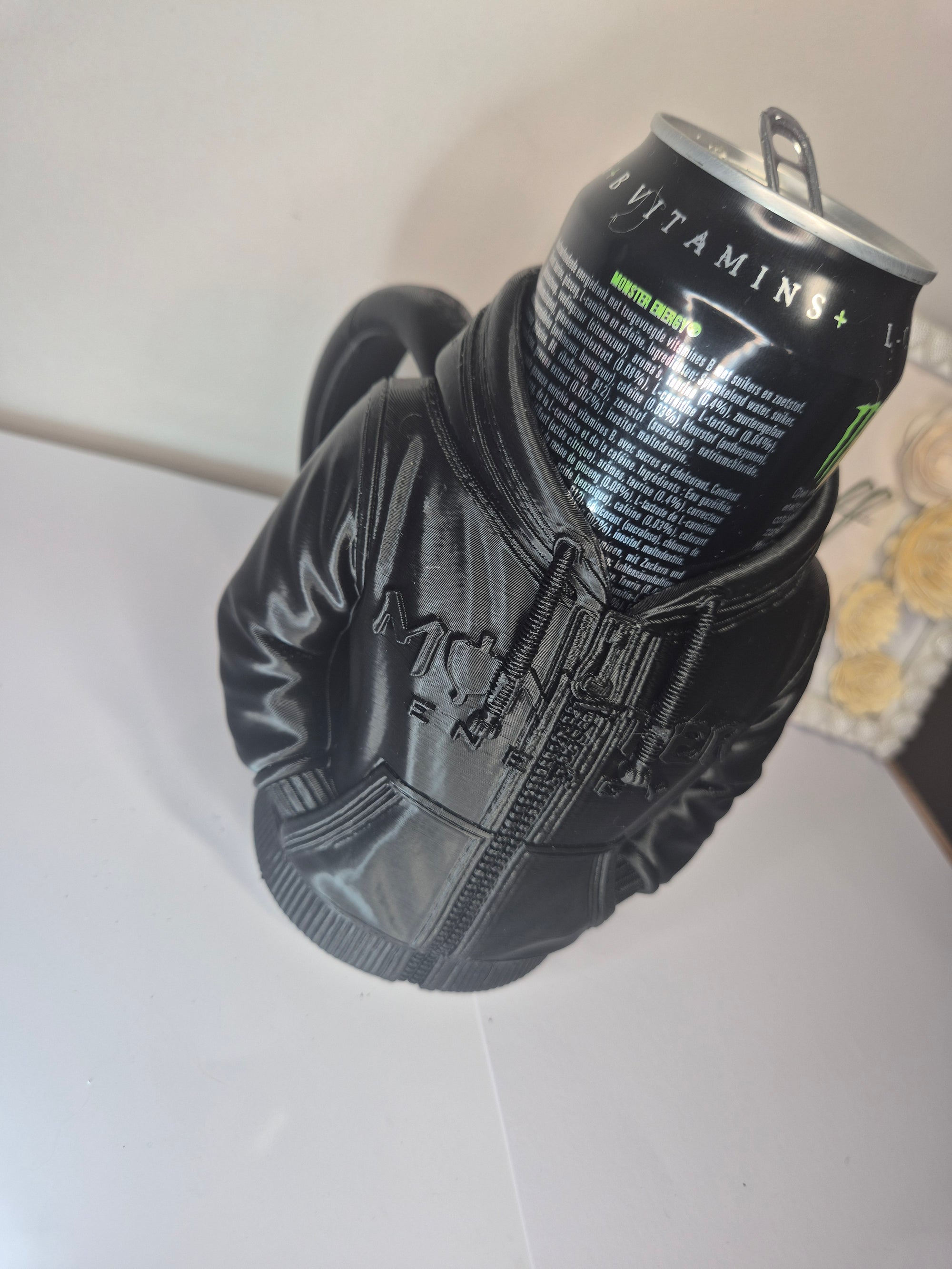 3D Printed Jacket Can Holder Black Hoodie