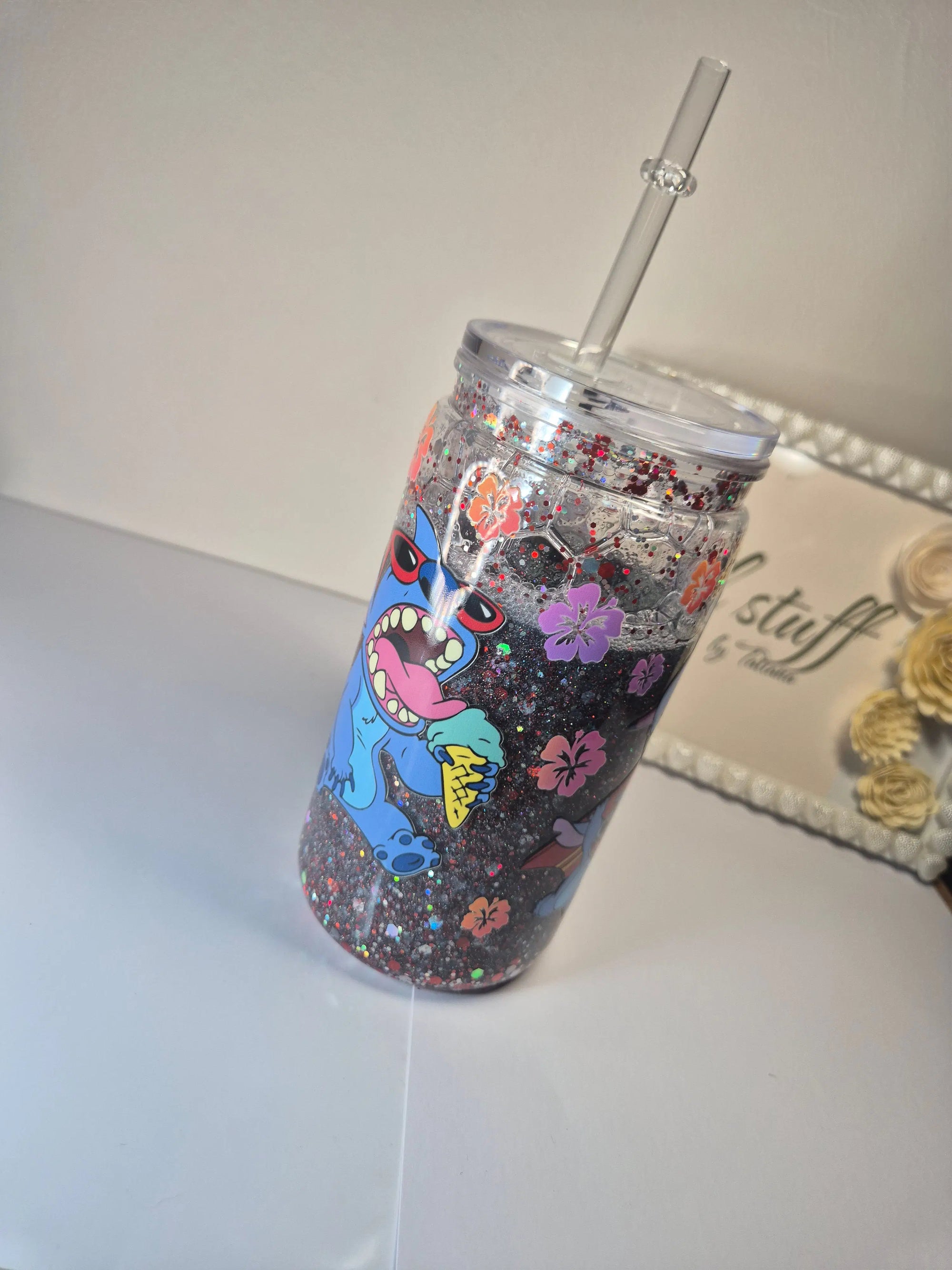 Stitch Glitter Tumbler (400ml)