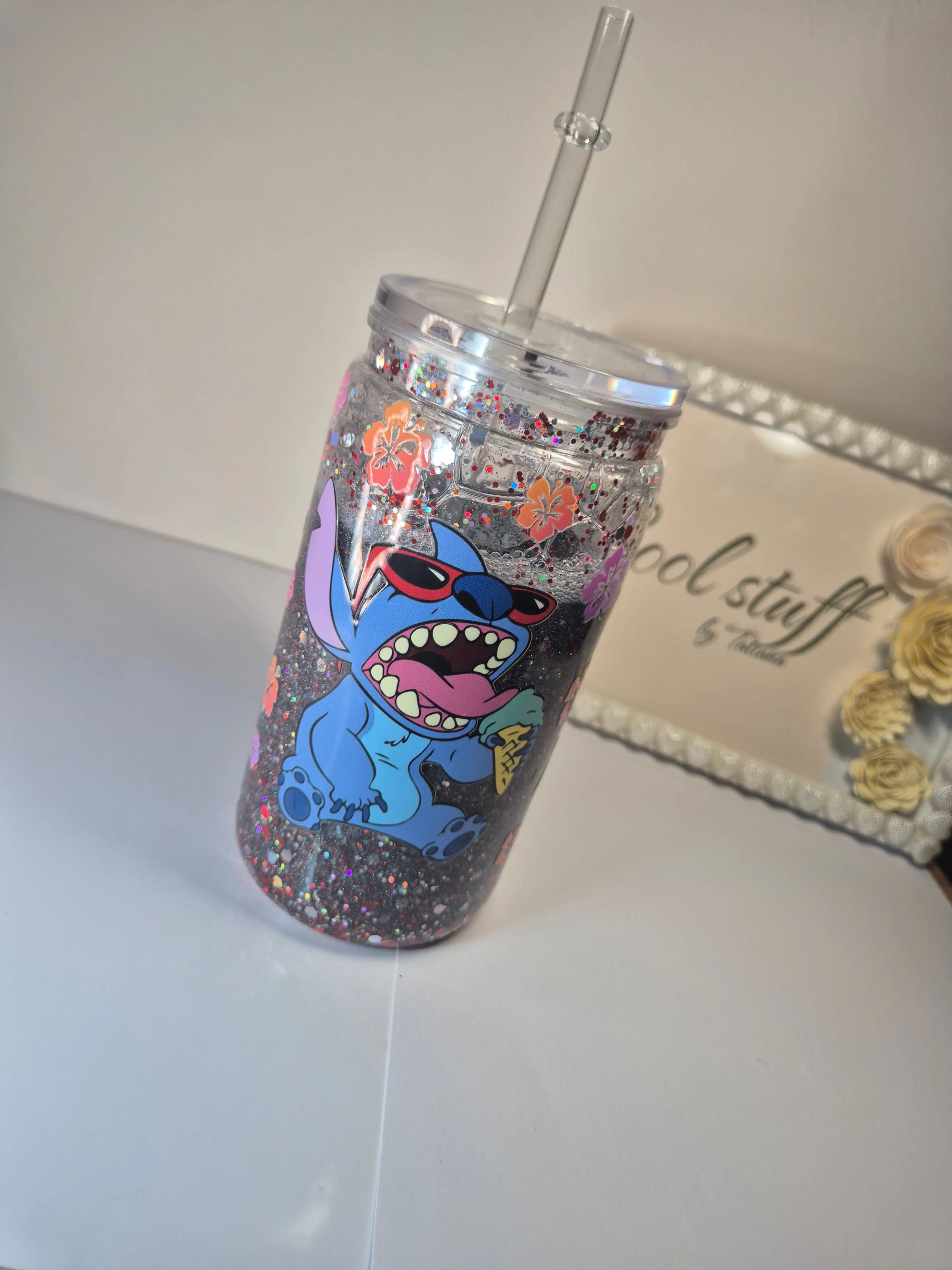 Stitch Glitter Tumbler (400ml)