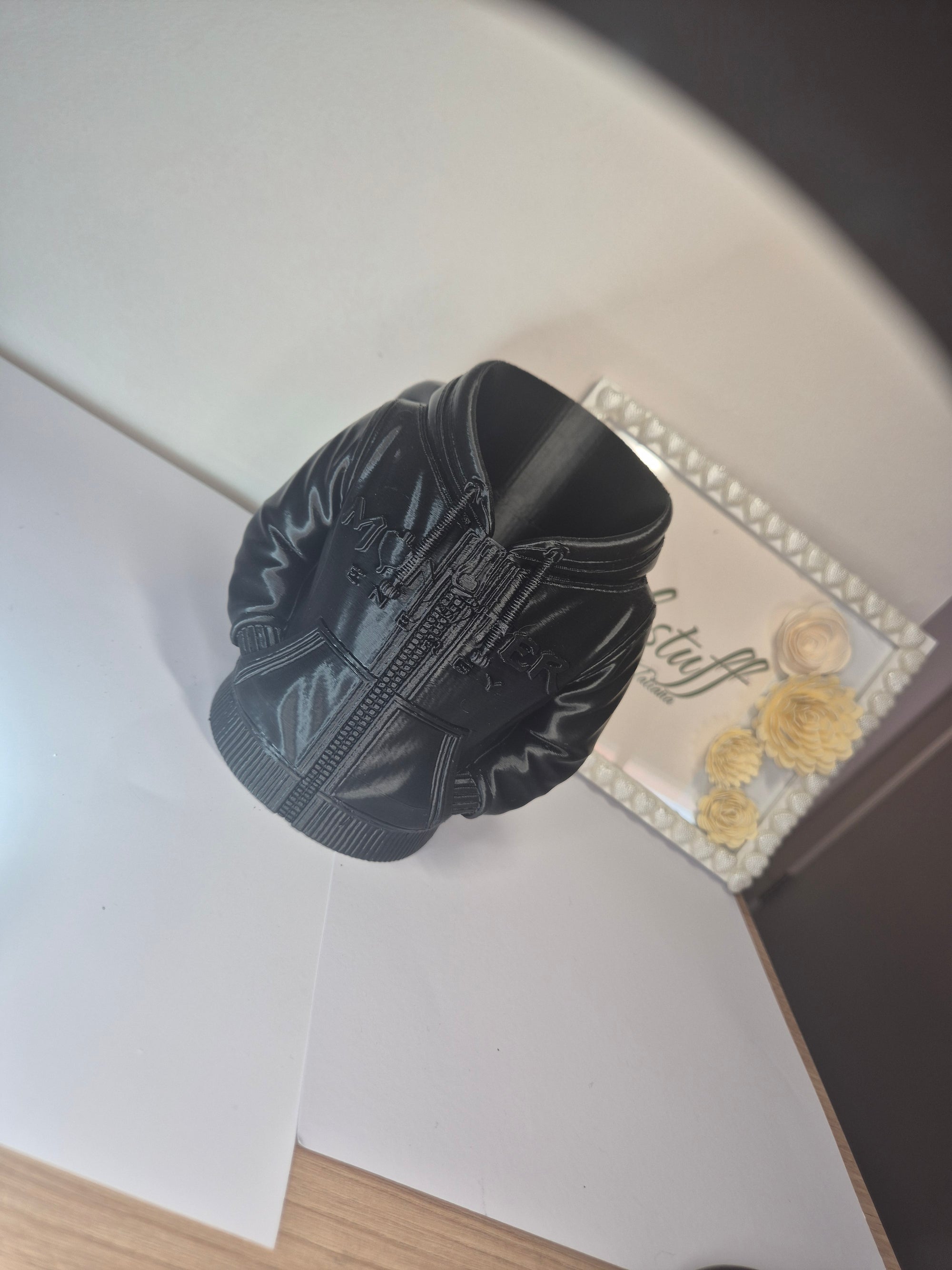 3D Printed Jacket Can Holder Black Hoodie