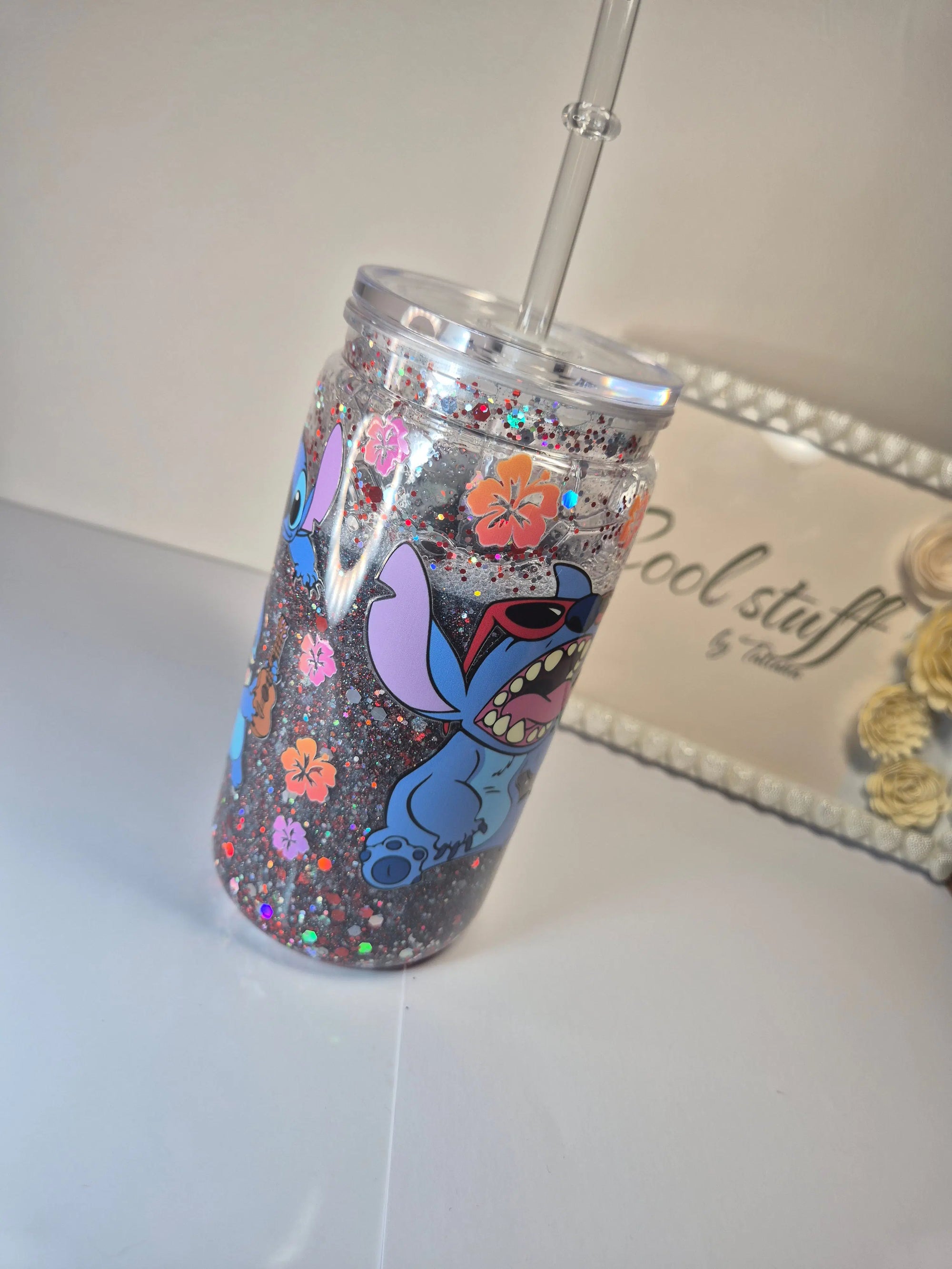 Stitch Glitter Tumbler (400ml)